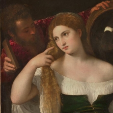 Femme au miroir, Titien